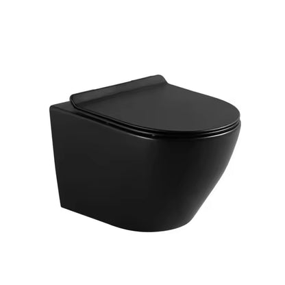 Wall-Hung Ce European Rimless Wall Row Drain Mounted Hanging Color Ceramic Wc Bathroom Matte Black Wall Hung Toilet